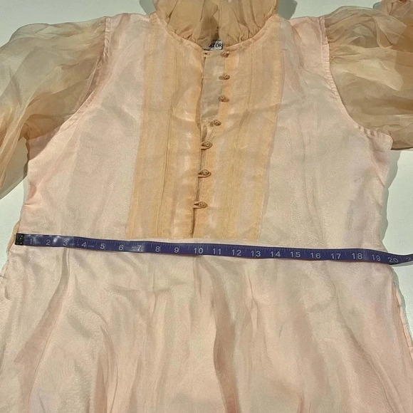 Sue Sartor Athenee softest blush silk organza midi dress size large - Picture 13 of 13
